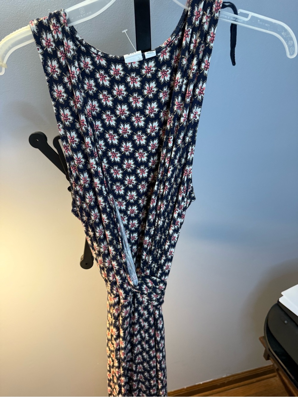 GAP Navy Dress with Pink and White Floral Print - Picture 4 of 4